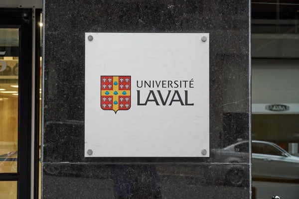 Montreal Canadá Octubre 2018 Edificio Logotipo Universidad Laval Montreal Universite — Foto de Stock