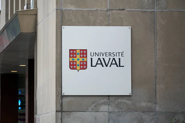 Montreal Canadá Octubre 2018 Edificio Logotipo Universidad Laval Montreal Universite — Foto de Stock