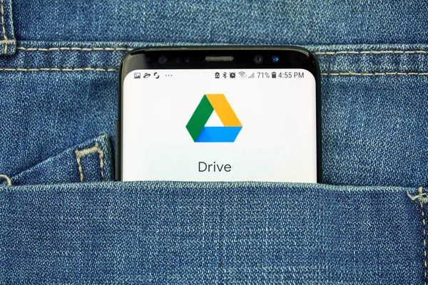 Montreal Kanada Października 2018 Aplikację Dysk Google Ekranie Dysk Google — Zdjęcie stockowe