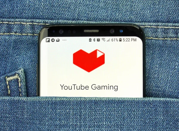 Montreal Canada Ottobre 2018 Google Youtube Gaming App Sullo Schermo — Foto Stock