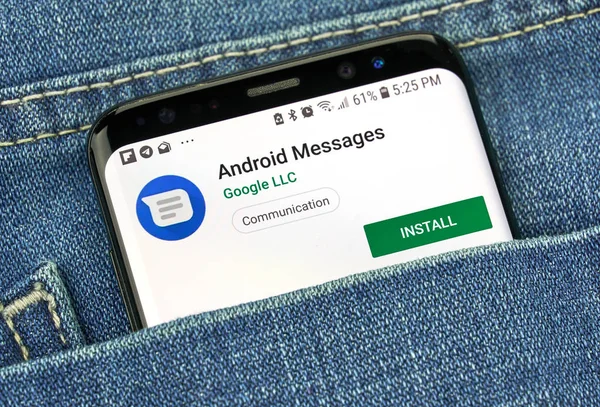 Montreal Canadá Octubre 2018 Google Android Mensajes Aplicación Pantalla Aplicación — Foto de Stock