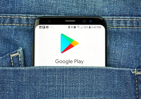 Montreal Kanada Października 2018 Aplikacji Google Play Ekranie Google Play — Zdjęcie stockowe