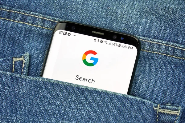 Montreal Canada Outubro 2018 Google Search Screen Google Search Motor — Fotografia de Stock