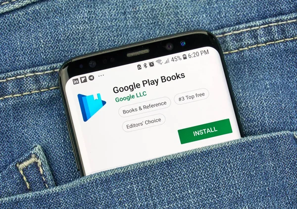 Montreal Kanada Października 2018 Aplikacji Książki Google Play Ekranie Książki — Zdjęcie stockowe
