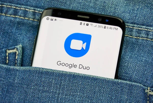 Montreal Canadá Octubre 2018 Google Duo Aplicación Móvil Video Chat — Foto de Stock
