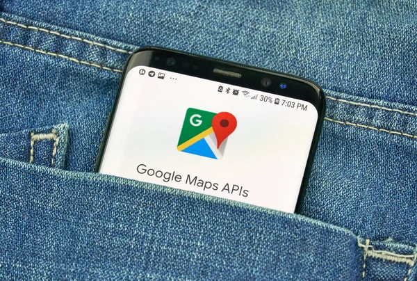 Montreal Kanada Października 2018 Google Maps Api Platforma Mapy Ekranie — Zdjęcie stockowe