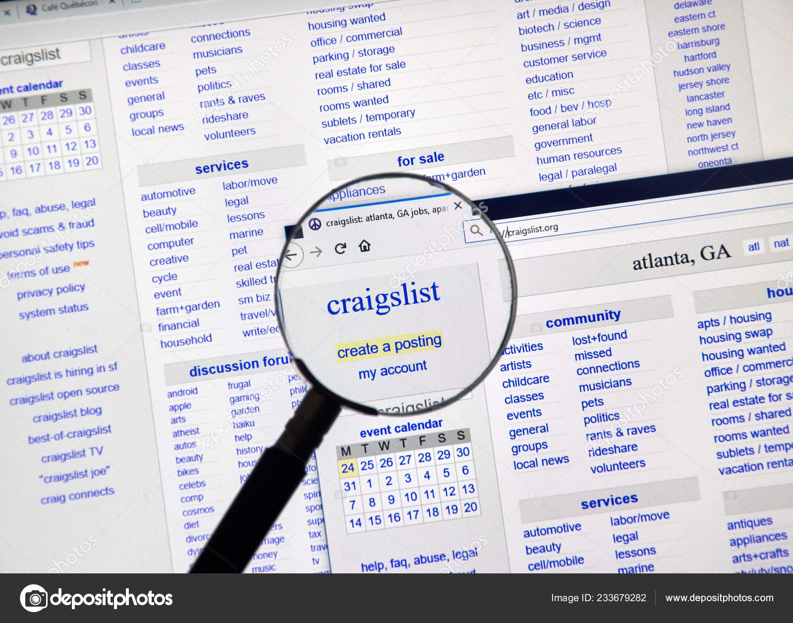 Montreal Kanada Dezember 2018 Craigslist Seite Unter Die