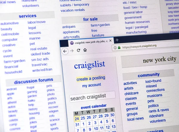 Монреаль Грудня 2018 Роки Нью Йорк Craigslist Домашню Сторінку Craigslist — стокове фото