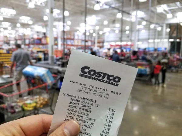 Montreal Kanada Ekim 2018 Marka Adı Logosu Faturalı Costco Depo — Stok fotoğraf