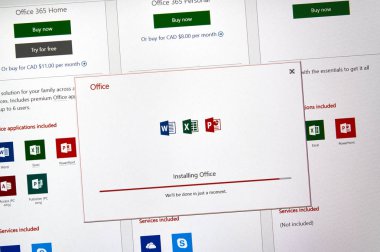 Montreal, Kanada - 10 Ocak 2019: Microsoft Office 2019 uygulama yükleme. Microsoft Office 2019 Microsoft Office, bir üretkenlik paketi, sonraki Office 2016 yeni sürümüdür