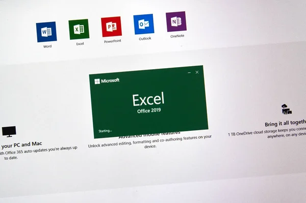 モントリオール カナダ 2019 Microsoft Excel 2019Microsoft Office 2019 年は新しいバージョンの Microsoft — ストック写真