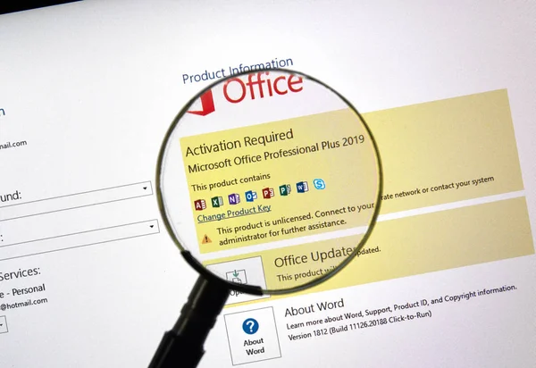 Montreal Canada Januar 2019 Microsoft Office 2019 Aktivierungsbildschirm Microsoft Office — Stockfoto
