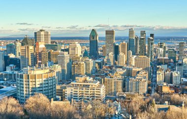 Şehir Montreal kış doğal görünümü
