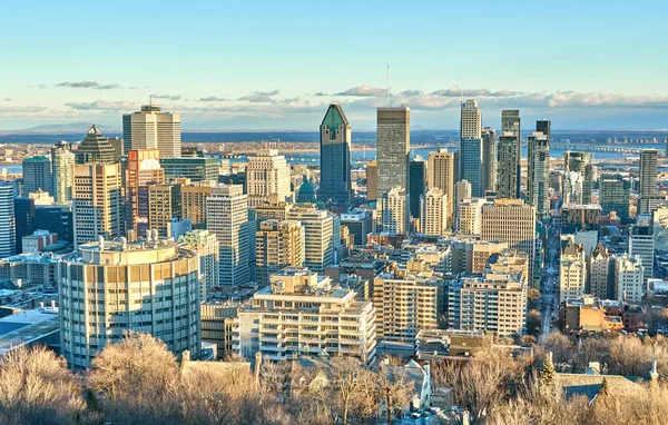 Vista Panorámica Del Centro Montreal Invierno — Foto de Stock