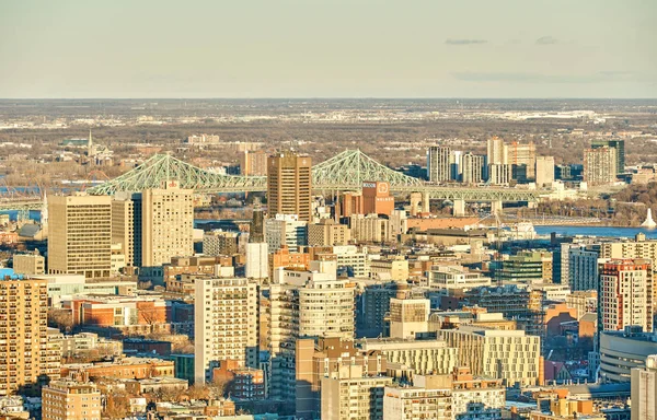 Vista Panorámica Del Centro Montreal Invierno — Foto de Stock