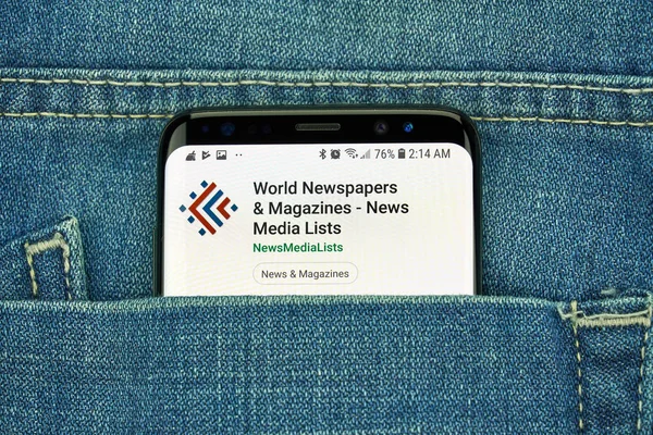 Montreal Canada December 2018 Wereld Kranten Tijdschriften Newsmedialist Android App — Stockfoto