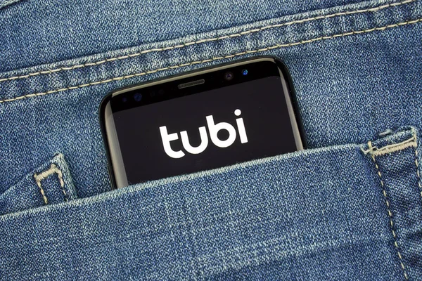 Монреаль Канада Декабря 2018 Года Приложение Андроида Tubi Экране Samsung — стоковое фото