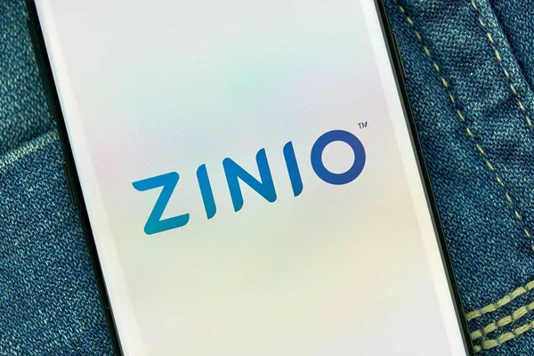 Монреаль Канада Декабря 2018 Года Zinio Приложение Андроидов Логотип Экране — стоковое фото