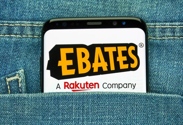 Монреаль Канада Декабря 2018 Года Ebates Логотип Приложение Андроидов Экране — стоковое фото