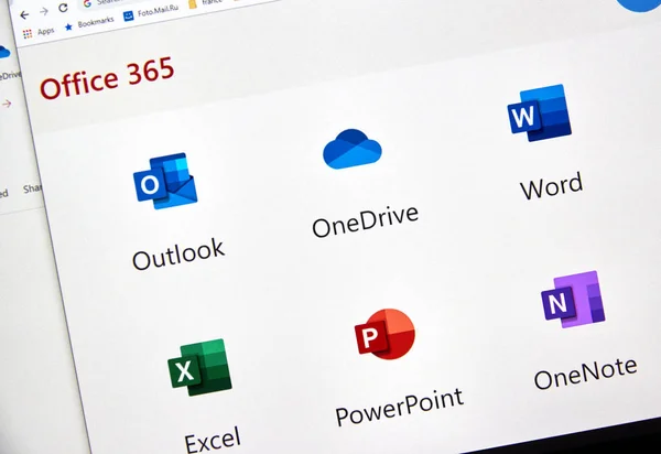 Nowe ikony usługi Microsoft Office 365 — Zdjęcie stockowe