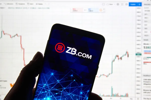 Логотип криптовалюты ZB.com — стоковое фото