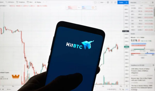 Hitbtc kripto para değişim logosu — Stok fotoğraf