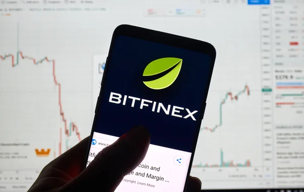 Логотип криптовалюты Bitfinex — стоковое фото