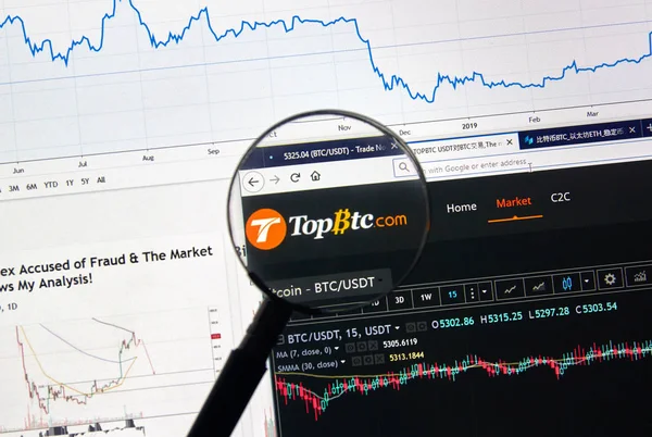 Topbtc.com сайт обміну криптовалют — стокове фото