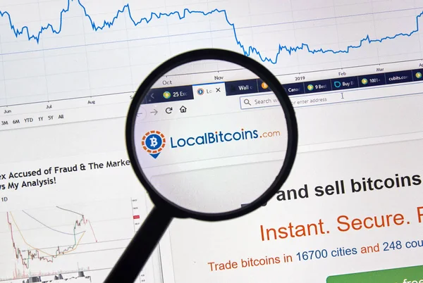 Localbitcoins.com cryptocurrency exchange site — Stock Photo, Image