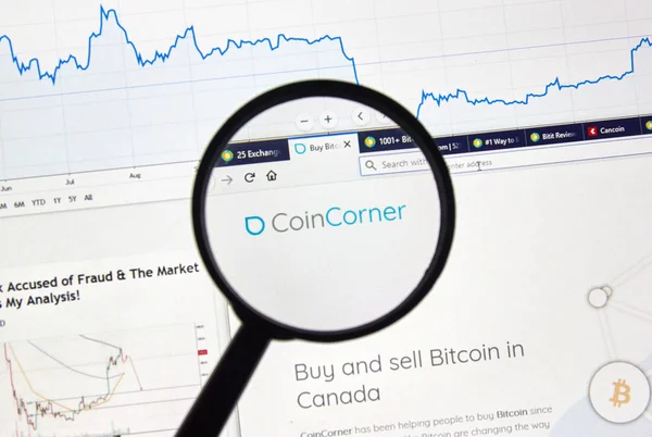 Coincorner cryptocurrency exchange site — Stock Photo, Image