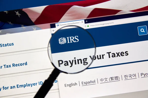 Página principal del gobierno del IRS USA — Foto de Stock