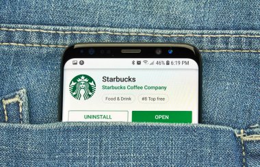 Samsung s8 Starbucks mobil uygulaması.