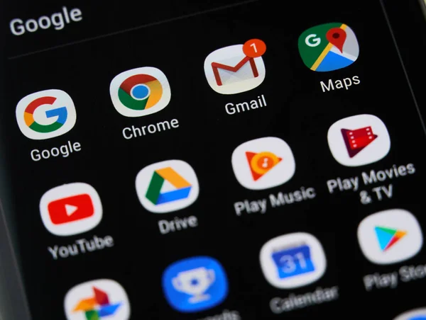 Google logo i ikony — Zdjęcie stockowe