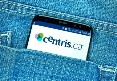 Samsung s8'de Centris mobil uygulaması.