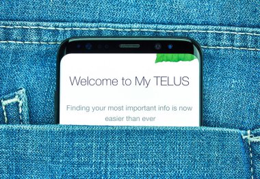 Samsung s8'de Telus mobil uygulaması.