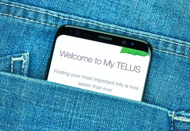 Samsung s8'de Telus mobil uygulaması.