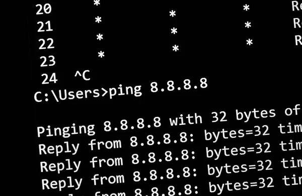 Ping network command — Stock Photo, Image