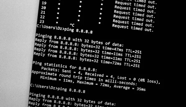 Ping network command — Stock Photo, Image