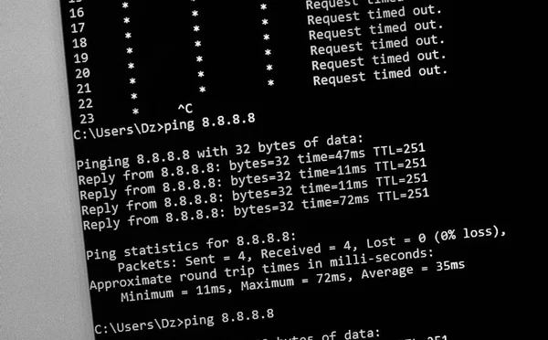 Ping network command — Stock Photo, Image
