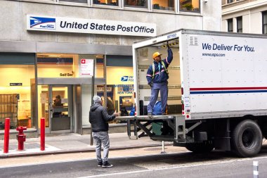 USPS delivery truck clipart