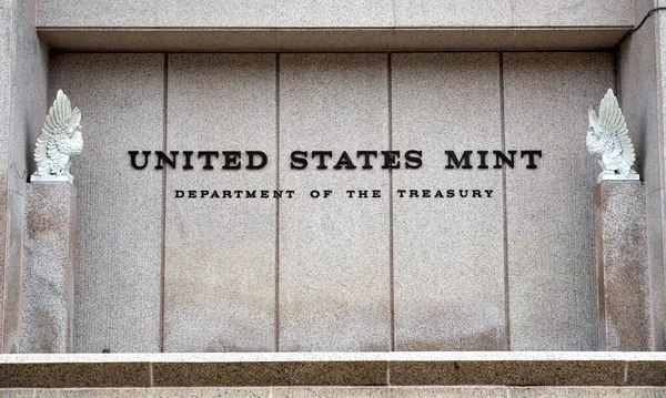 Philadelphia Eua Dezembro 2019 United States Mint Logo Building Casa — Fotografia de Stock