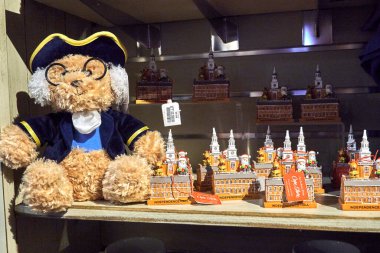Philadelphia, ABD - 14 Aralık 2019: Betsy Ross Müzesi. Betsy Ross Evi Philadelphia 'da bir dönüm noktası. Bayrak yapımcısı Betsy Ross' un ilk Amerikan Bayrağını dikerken yaşadığı yer.
