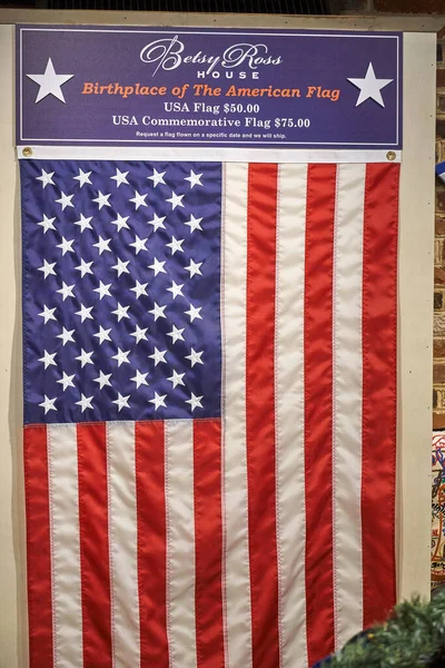 Filadélfia Eua Dezembro 2019 Betsy Ross Flag Betsy Ross House — Fotografia de Stock