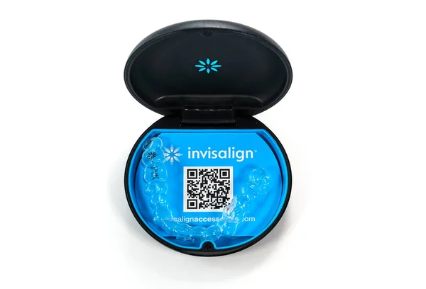 Montreal Canada August 2020 Align Technology Invisalign Aligners Case Invisalign Royalty Free Stock Images