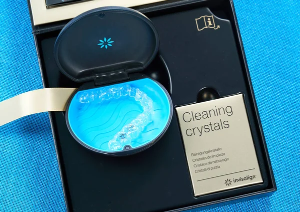 Montreal Canada August 2020 Align Aligners Cleaning Crystals Box Invisalign Stock Image