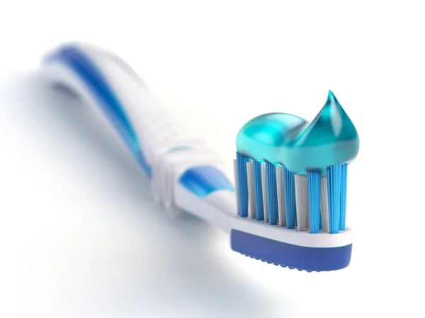 Οδοντόβουρτσα Πάστα Που Απομονώνονται Λευκό Φόντο Απεικόνιση — Φωτογραφία Αρχείου