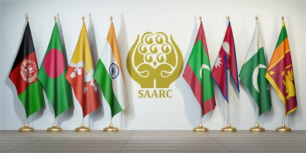 Saarc Příznaky Přepočítáni Jihoasijského Sdružení Pro Regionální Spolupráci Symbol Obrázek — Stock fotografie