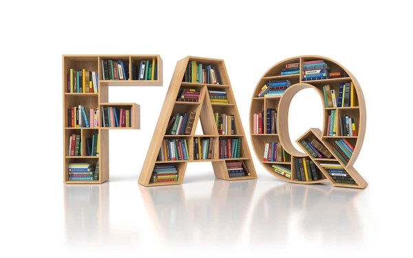 Faq Concetto Domande Frequenti Libreria Con Libro Forma Lettere Faq — Foto Stock