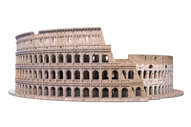 Kolezyum, üzerinde beyaz izole Colosseum. Roma ve İtalya, 3d çizim mimari ve tarihi sembolü
