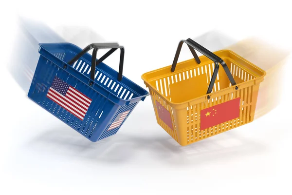 Trh Usa Čína Konflikt Hospodářské Obchodní Koncept Války Dvě Protichůdné — Stock fotografie